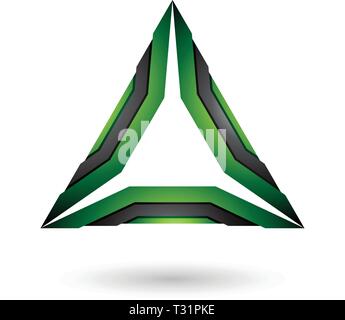 Vector Illustration of Green and Black Mechanic Triangle isolated on a white background Stock Vector