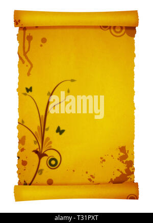 old scroll parchment background for your messages and designs Stock Photo