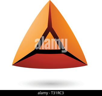 Vector Illustration of Orange and Bold 3d Pyramid isolated on a white background Stock Vector