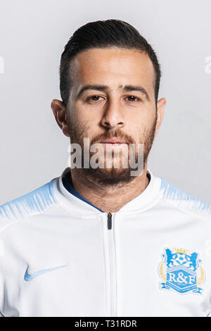 Israeli-Arab football player Dia Saba of Guangzhou R&F F.C. chases ...