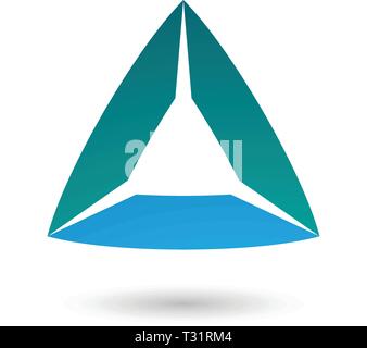 Vector Illustration of Persian Green and Blue Triangle with Bowed Edges isolated on a white background Stock Vector