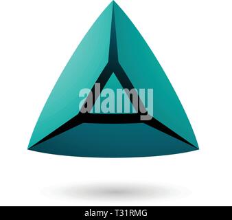 Vector Illustration of Persian Green and Bold 3d Pyramid isolated on a white background Stock Vector