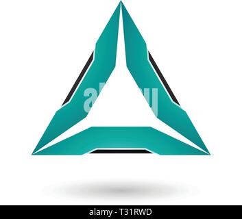 Vector Illustration of Persian Green Triangle with Black Edges isolated on a white background Stock Vector