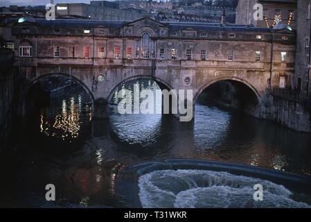 PUENTE PULTENEY-1773-PUENTE CON GALERIA COMERCIAL. Author: ROBERT ADAM. Location: EXTERIOR. BATH. ENGLAND. Stock Photo