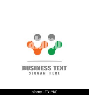 social connection logo, digital tech logo, people graphic logo template, vector icons. Stock Vector