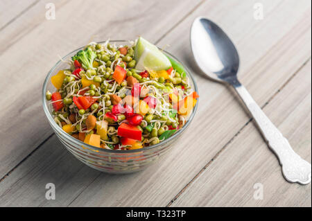 sprouted lentil salad