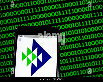 In this photo illustration a Pentair logo seen displayed on a smart phone. Stock Photo