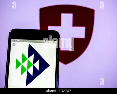 In this photo illustration a Pentair logo seen displayed on a smart phone. Stock Photo