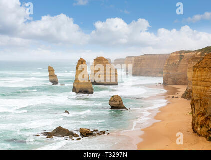 Twelve Apostles, Australia. View of some of the 12 Apostles from the viewpoint in Port Campbell National Park, Great Ocean Road, Victoria, Australia Stock Photo