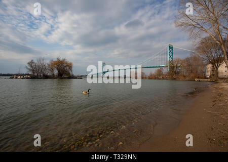 March 28 2019 Windsor Ontario Canda City Landscape McKee Park Stock Photo