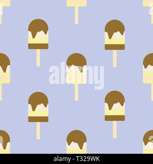 Ice cream seamless pattern. Delicious sweet desserts. Colorful summer background. Stock Vector