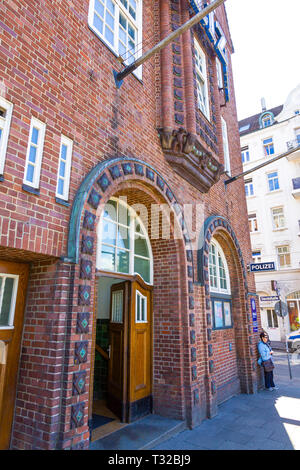 Hamburg, Germany - June 25, 2014: Davidwache (Davids Watch), the best known police station in Hamburg, located in St.Pauli quarter near Reeperbahn. To Stock Photo