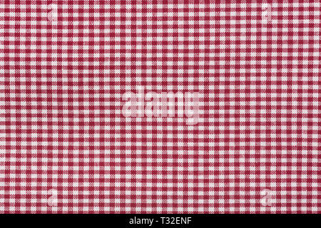 Tablecloth checkered red and white texture background, high detailed. Stock Photo