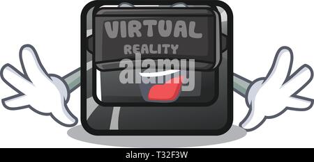 Virtual reality button page down shape the mascot Stock Vector