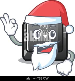 Santa button page down installed on cartoon Stock Vector