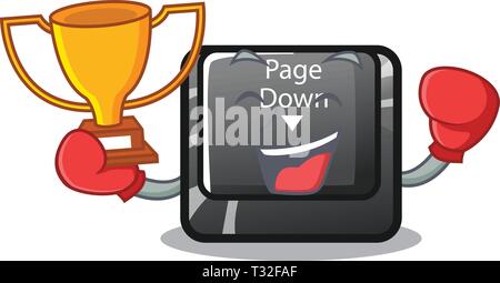 Boxing winner enter button installed on computer cartoon Stock Vector ...