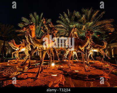 The statue in one and only royal mirage hotel Stock Photo