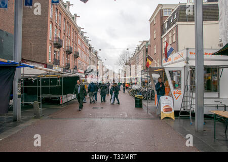 Rainy Day On The Albert Cuypmarkt Market At Amsterdam The Netherlands 2019 Stock Photo