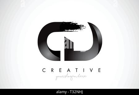 CD Letter Design with Brush Stroke and Modern 3D Look Vector ...
