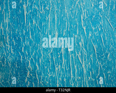beautiful abstract textured blue azure turquoise wall painting Stock Photo