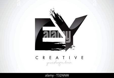EY Letter Design with Brush Stroke and Modern 3D Look Vector ...