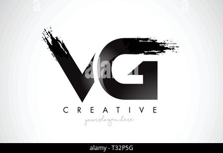VG Letter Design with Brush Stroke and Modern 3D Look Vector ...