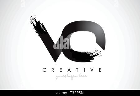 VO Letter Design with Brush Stroke and Modern 3D Look Vector ...