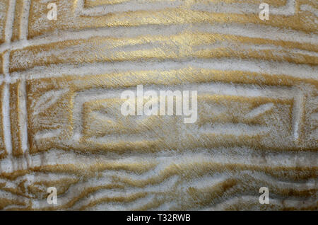 Natural gold Stone Print With High Resolution Scan. Texture of ceramic pots. Gilding on a gray stone Stock Photo
