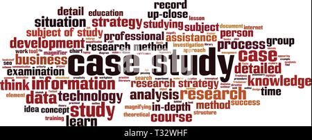 Case study cloud concept. Collage made of words about case study. Vector illustration Stock Vector