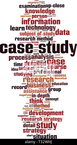 Case study cloud concept. Collage made of words about case study. Vector illustration Stock Vector