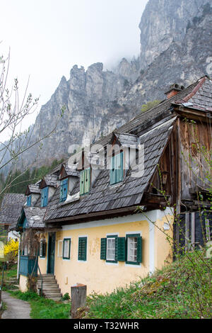 Old house with window shutter - Traunsee, Austria Stock Photo