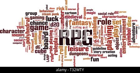 RPG word cloud concept. Vector illustration Stock Vector
