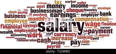 Salary cloud concept. Collage made of words about salary. Vector illustration Stock Vector