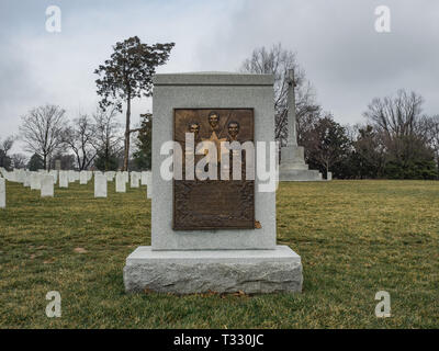 Washington DC, USA, 2 March 2019. Memorial to crew of space shuttle Challenger at Arlington National Cemetary in Virginia Stock Photo