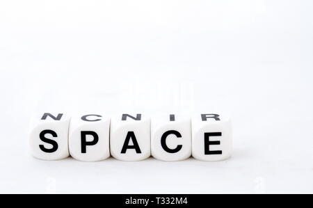 The term space in black text on white squares isolated on a white background image with copy space Stock Photo