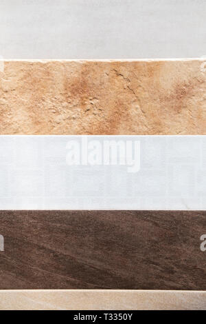 Various ceramic tiles close up as background Stock Photo