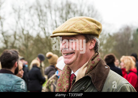 The Old Surrey Burstow and West Kent Hunt gather at Chiddingstone Castle for the traditional Boxing Day meet in Kent, UK Stock Photo