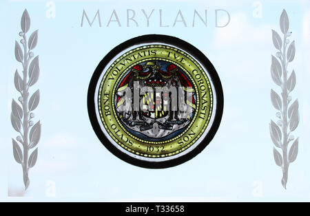 The Great Seal of the State of Maryland Stock Photo