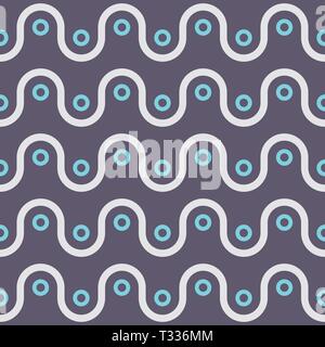 Abstract seamless pattern of smooth lines and circles. Pastel colors. Stylish texture. Repeating geometric shapes. Vector color background. Stock Vector