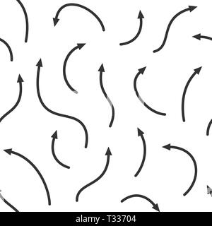 Vector seamless pattern. Curved arrows of different lengths. Stylish texture. Monochrome background. Stock Vector