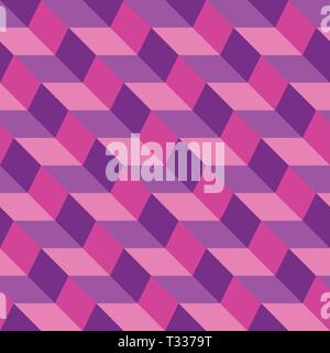 Abstract seamless pattern. Pink and purple chevron stylish texture with shadows. Vector color zig zag illustration. Diagonal arrangement. Stock Vector