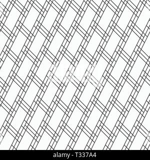 Abstract geometric seamless pattern. Repeating geometric tiles with diagonal santed rectangles. Mosaic motif. Vector monochrome background. Stock Vector