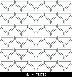 Abstract seamless geometric pattern. Modern stylish texture with monochrome trellis. Repeating geometric tiles. Floor tiles. Linear grid. Vector. Stock Vector