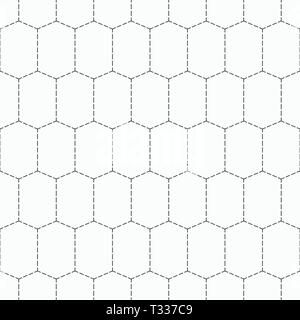 Seamless pattern of the white hexagon net. Transparent background