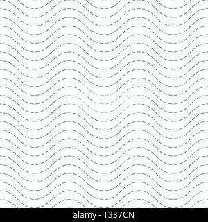 Abstract seamless pattern of dotted horizontal wavy lines, smooth bends. Modern stylish geometric texture. For fashion textile, cloth. Stock Vector