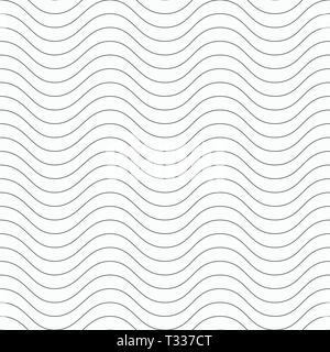 Abstract seamless pattern of horizontal wavy lines, smooth bends. Modern stylish texture.Design element for prints, decoration, textile, digital, web. Stock Vector