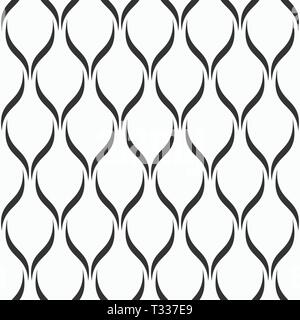 Abstract seamless pattern of wavy stripes. Antique ornament. Modern stylish texture. Lattice motif. Geometric vector monochrome background. Stock Vector