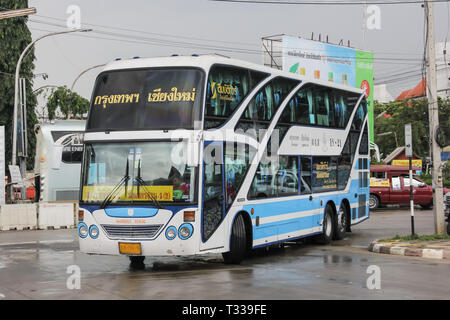 Chiangmai, Thailand - Auguest  11 2012: Bus of Sombattour company. Photo at Chiangmai bus station, thailand. Stock Photo