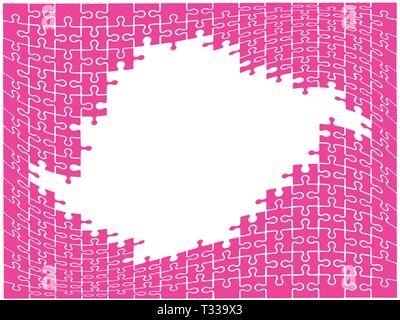 Abstract background of puzzle pieces. Window for text. Vector Stock Vector