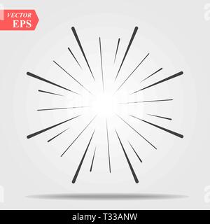 Comic explosion effect. Radiating, radial lines. Starburst sunburst element eps10 Stock Vector